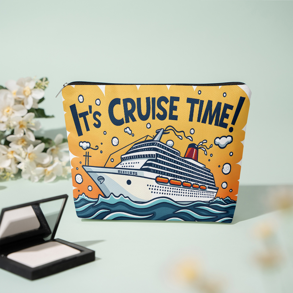 E-shop Kosmetiktasche ., Ein Kreuzfahrtschiff im Ozean mit den Worten It1, Party-Geschenk-Aufbewahrungstasche mit Reißverschluss, leichte