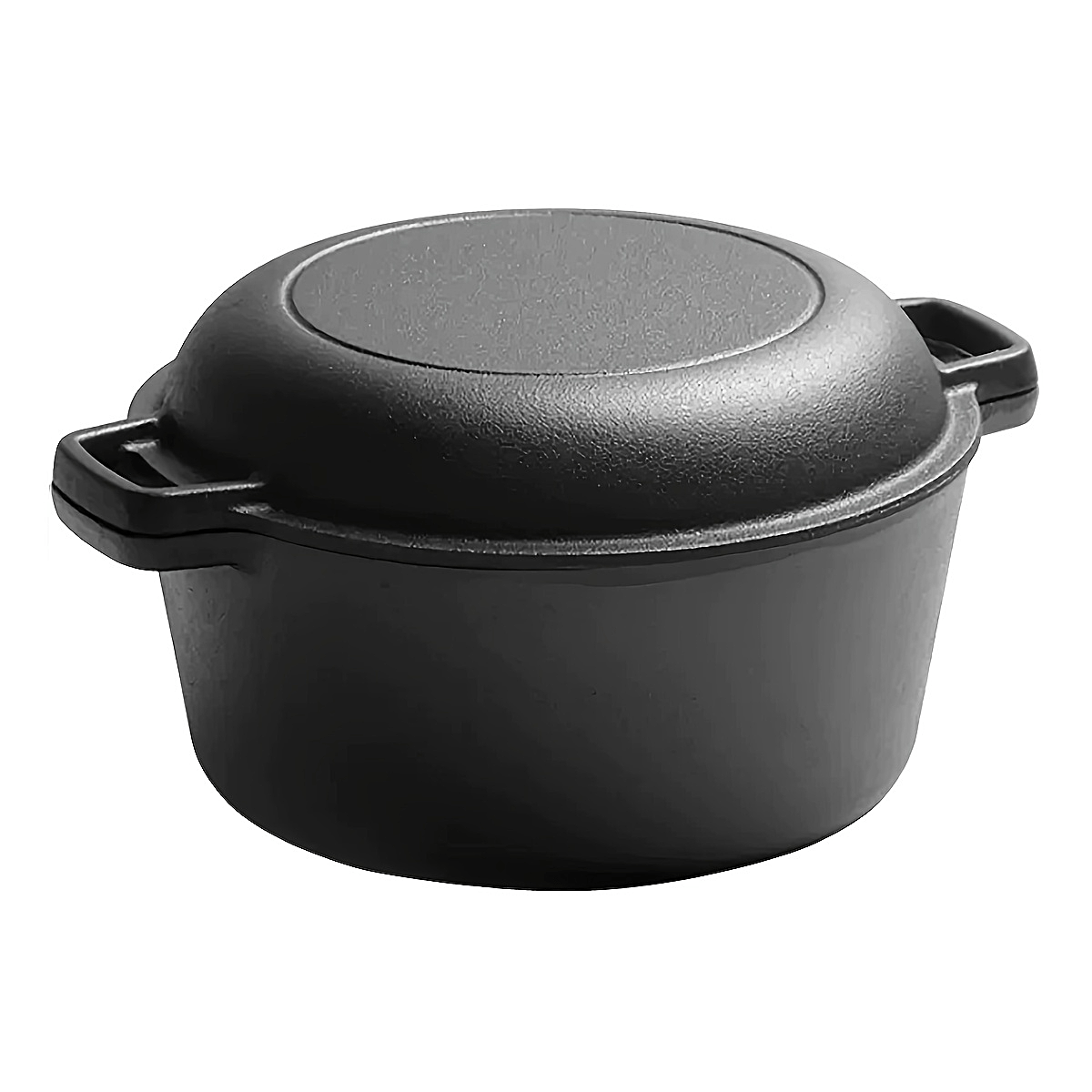 1pc Iron Pan, Dutch Oven, 2-in- Iron Oven, Pre-, Cast Cookware Pan Indoor Outdoor For Bread, Frying, Baking, Camping, Bbq, Oven, Grill, Campfire, Stovetop Safe, Perfect For Family Gatherings