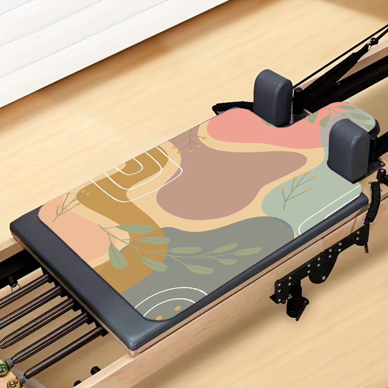 One Printed Pilates Core Bed Yoga Mat, Improved Reformer Pad with Sweat-Absorbent and Anti-Slip Design for Equipment Pro