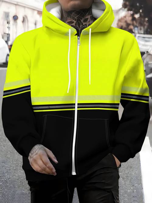 photo de l'article sweat à capuche zippé pour homme - sweat à capuche décontracté pour homme avec impression numérique, élégant et facile, adapté à lautomne et à lhiver, lavable, idéal pour les et . coupe , confortable, taille