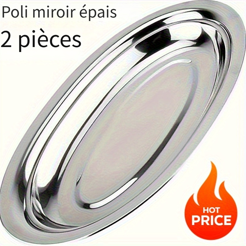   plaques ovales en acier inoxydable robustes,    ,   plaques chaudes pour   au vapeur le poisson,  ,  , le sushi - parfaites pour le dîner, les barbecues et   |   durable et    ,   et lextérieur