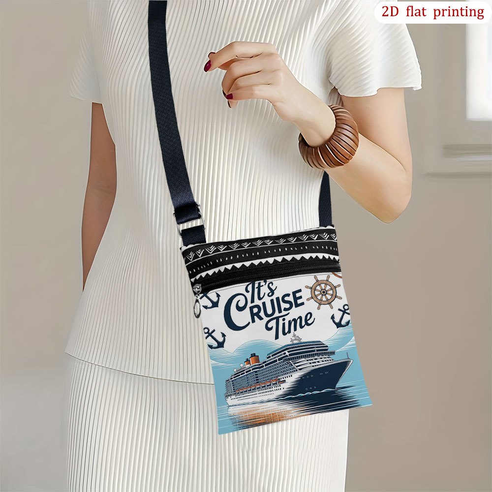 TEMU 1pc [2d Flat Printing] Ship Anchor Crossbody Bag For Everyday Use, Stylish Lightweight Small Shoulder Bag In Mixed Colors, Perfect Gift For