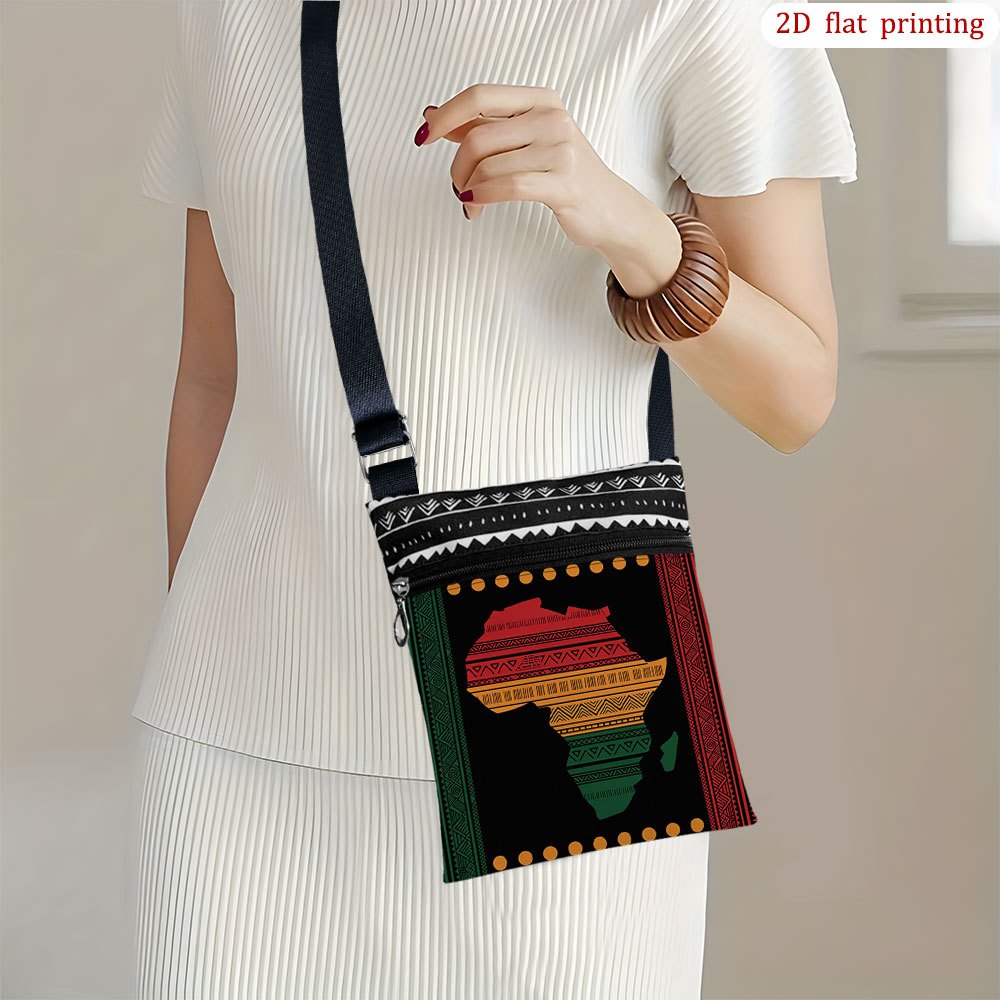 TEMU 1 sac bandoulière [Impression plate 2D] avec motif tribal africain pour un usage , petit léger, coloré et tendance, idéal pour les célébrations