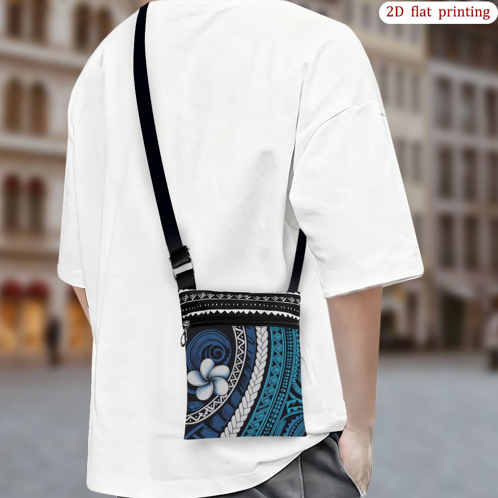 TEMU 1pc Plumeria Flower Print Crossbody Bag - Lightweight Small Phone Purse With Adjustable Strap, Hawaiian For Wedding Guest, Travel & Everyday Use