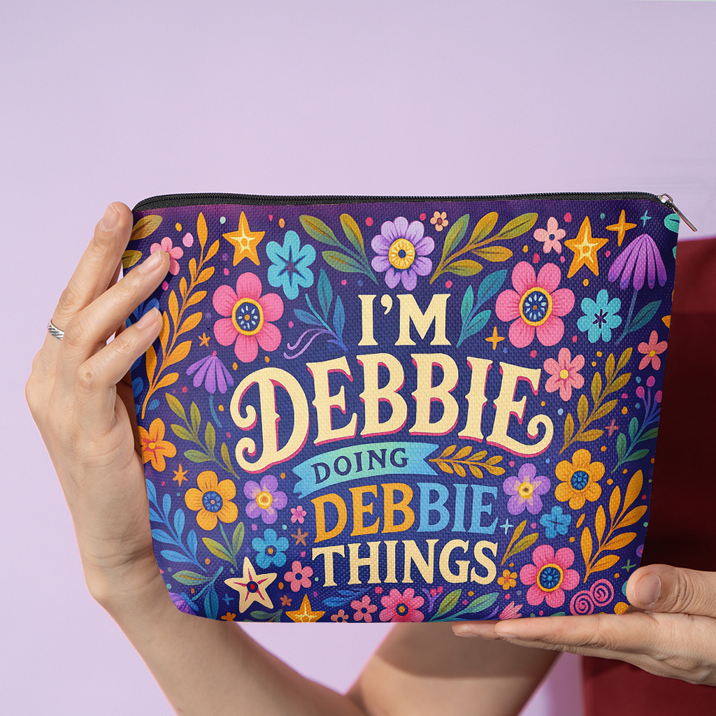TEMU Cosmetic Bag 1pc, Doing Things, Stylish Zippered Wallets, Work Snack Bags, Skincare Product Organizers, Double-sided Printed Cosmetic Bags,