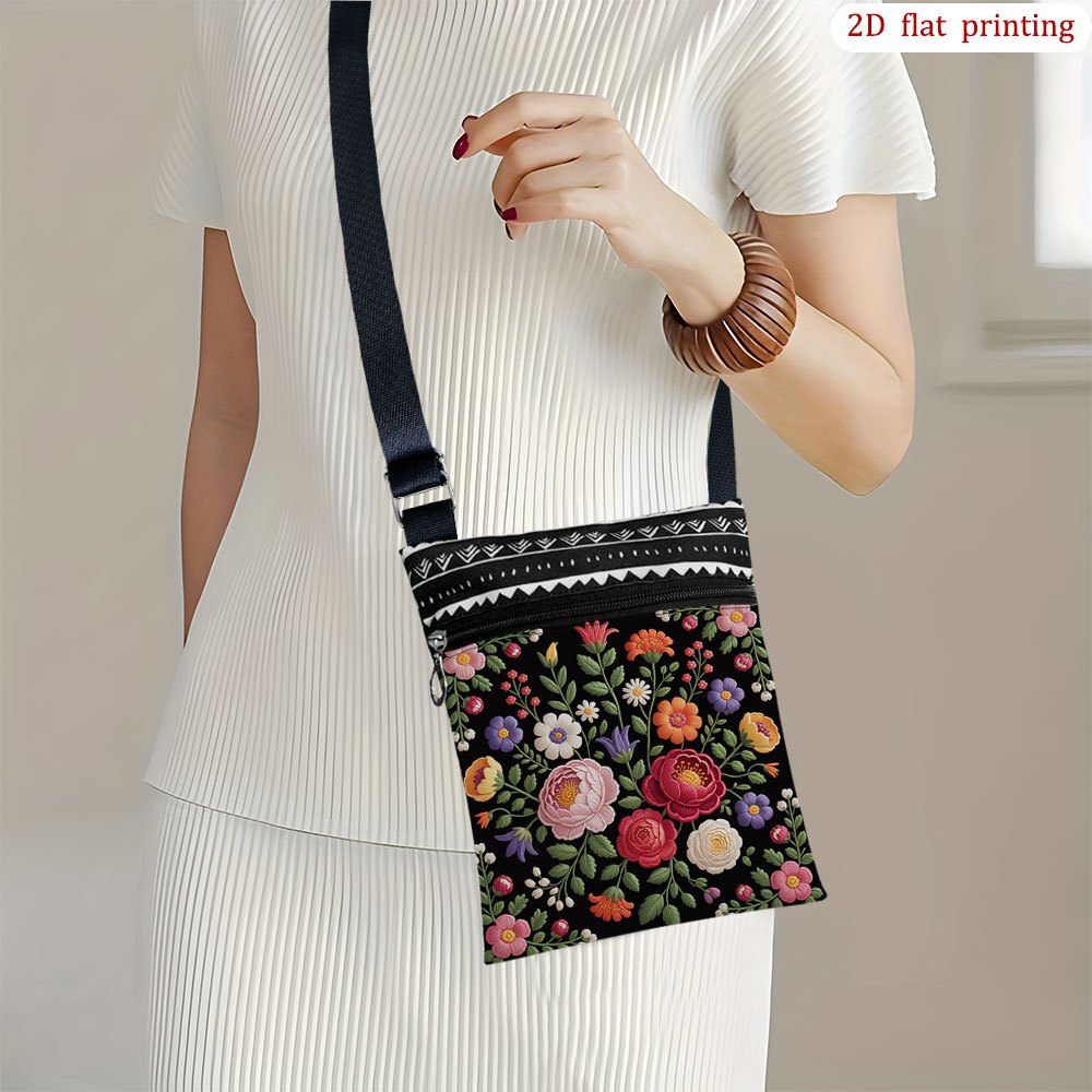 TEMU 1pc [2d Flat Printing] A Boat Crossbody Bag Daily Use, Mixed Colors Durable Fabric Small Shoulder Bag Gift For Small Business Presents Suitable