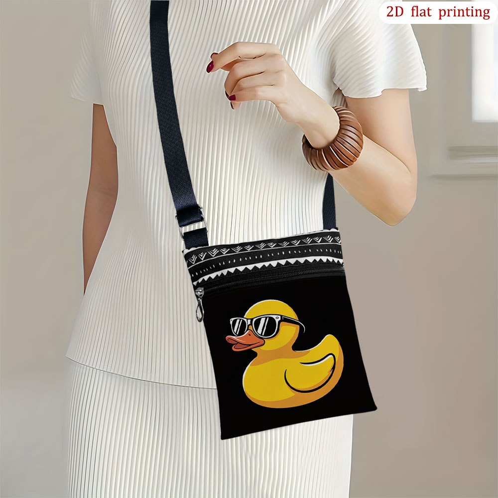 TEMU 1pc [2d Flat Printing] A Boat Crossbody Bag Daily Use, Mixed Colors Durable Fabric Small Shoulder Bag Gift For Small Business Presents Suitable