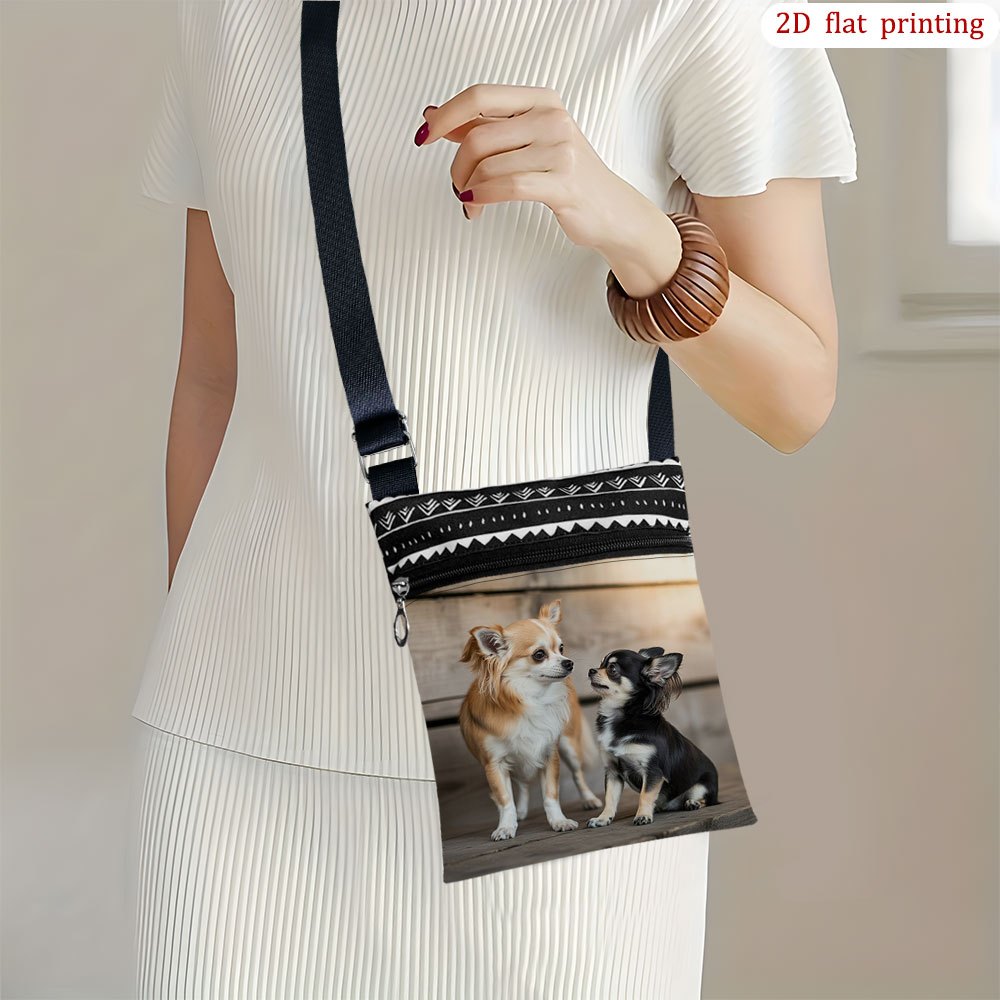 TEMU 1pc [2d Flat Printing] A Boat Crossbody Bag Daily Use, Mixed Colors Durable Fabric Small Shoulder Bag Gift For Small Business Presents Suitable