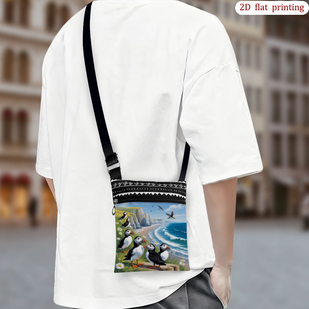 TEMU 1 Sac Bandoulière Sur La - Petit Sac Léger pour Téléphone avec Bandoulière Réglable, Design Décontracté Oiseau pour Voyage, Camping, Cadeau de