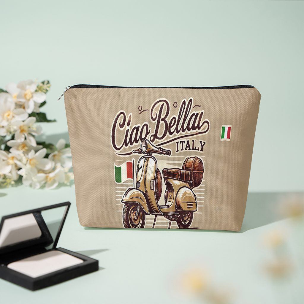 E-shop Handtasche ., Italienischer klassischer Roller, leichte stilvolle Kosmetiktasche mit Reißverschluss, geeignet für Reisen den täglichen Gebrauch,
