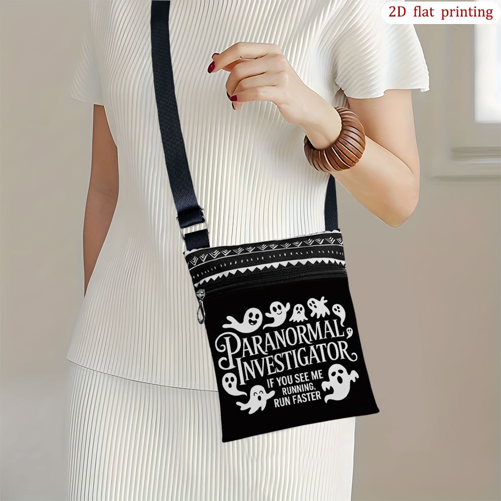 TEMU 1pc [2d Flat Printing] Run Faster Crossbody Bag For Daily Use, , Sturdy Fabric Small Shoulder Bag Gift For Bachelor Party, Ideal For Travel,