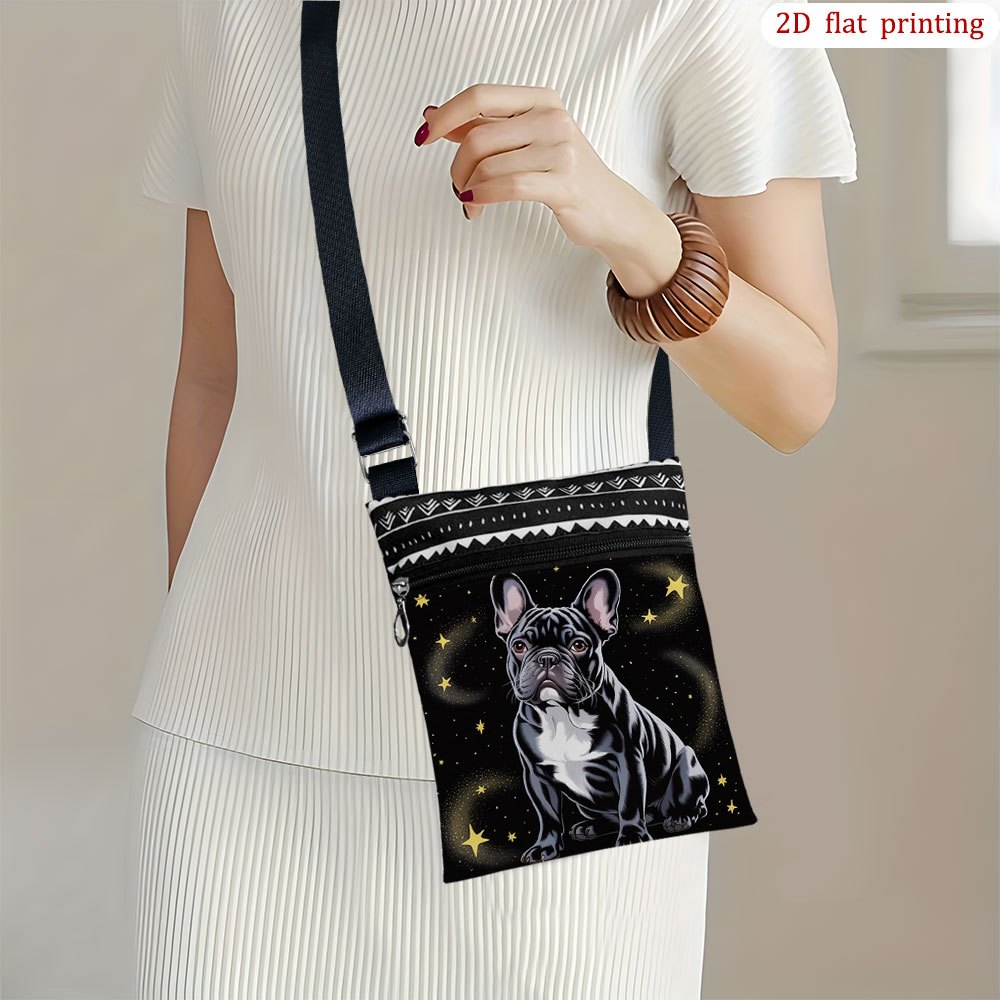 E-shop [2D-Flachdruck] Umhängetasche mit Französischer Bulldogge und Sternennacht-Design, für den täglichen Gebrauch. Diese kleinen Geschenktüten mit