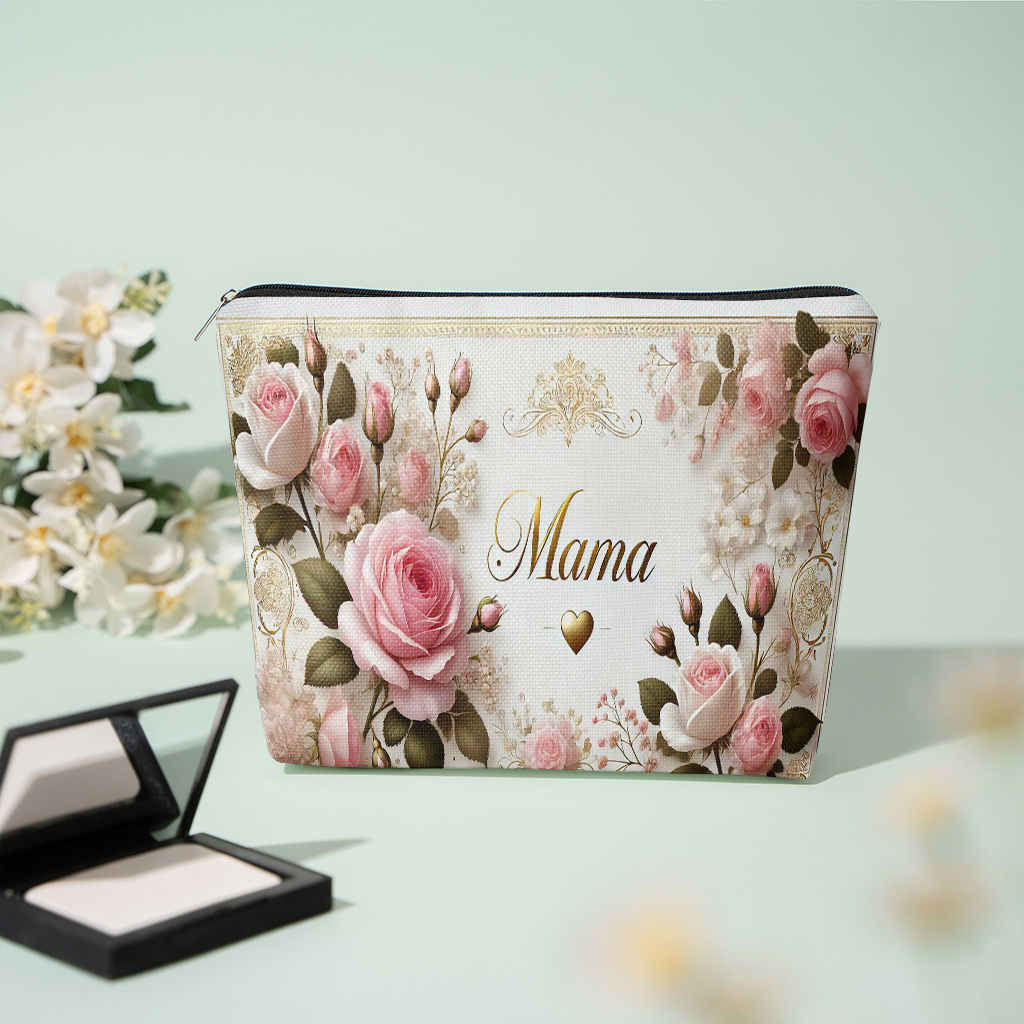 E-shop Handtasche ., Mutter-Rosen-Karte, leichte, stilvolle Kosmetiktasche mit Reißverschluss, geeignet für Reisen den täglichen Gebrauch,