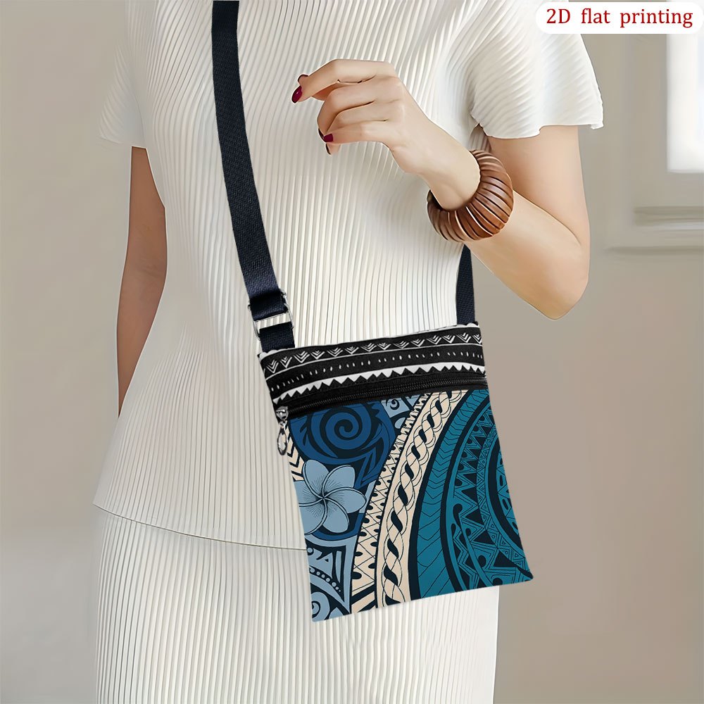 TEMU 1pc [2d Flat Printing] Crossbody Bag With Plumeria For Daily Use, Assorted Colors, Reusable, Lightweight Small Gift Bags Ideal For Bridal