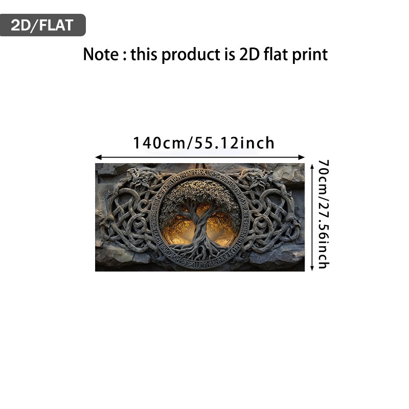 TEMU 2D plat, 2D plat, une œuvre d'art 2D plate mesurant 27,56 ,12 pouces (70 par 140 cm) avec un design moderne du , de vie nordique, avec des nœuds
