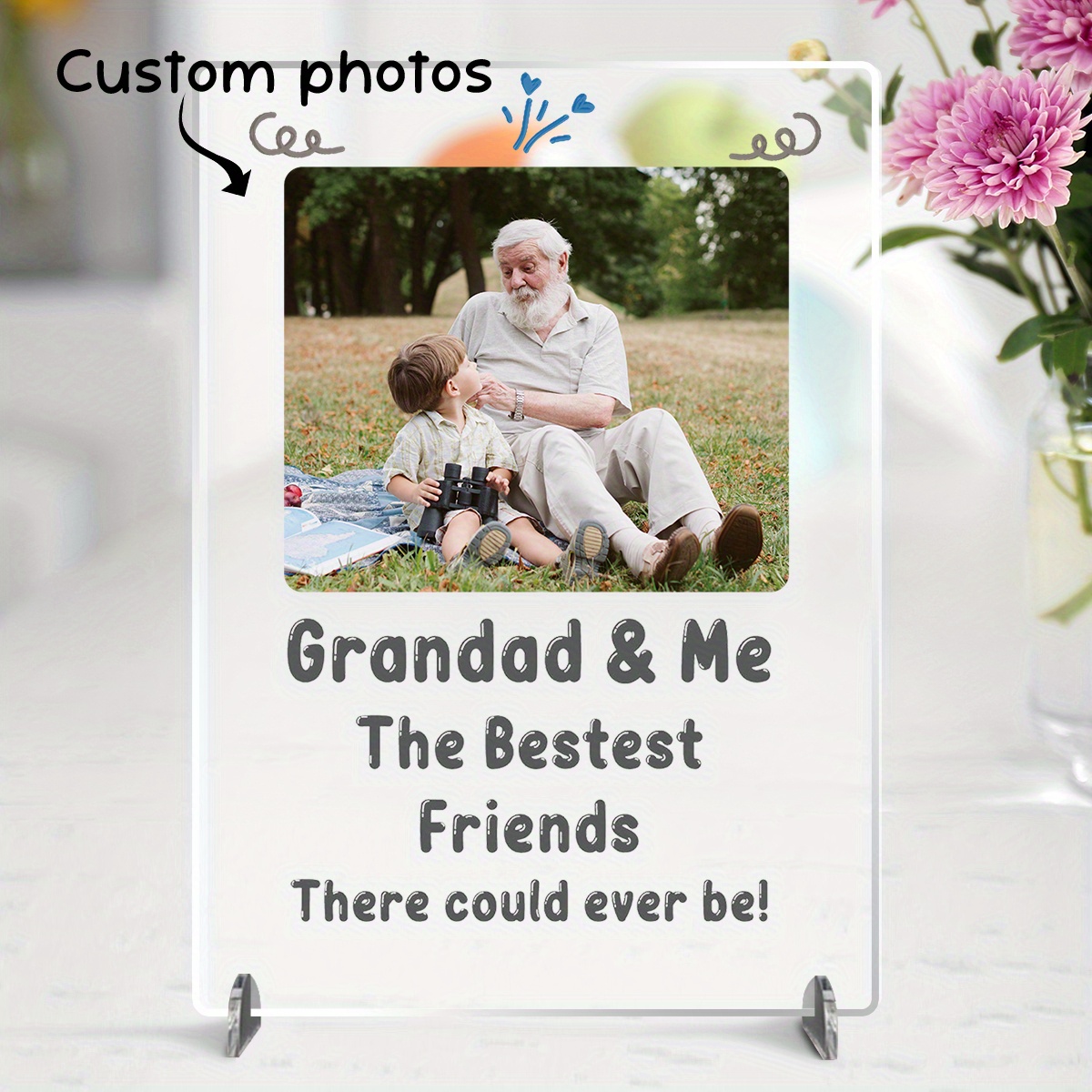 TEMU [2d Flat] [2d Flat] A Custom Acrylic Sign That 'grandad & Me The ' Is A Perfect Gift For A Grandchild To Give To Their Grandad, Ideal For Family