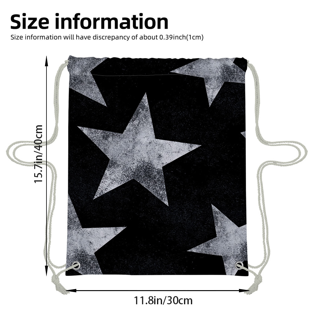 TEMU 1pc Of Grunge Silvery Stars 2d Print Backpack - Made From Lightweight Soft Fabric, Featuring Multiple Pockets, And Designed To Be Durable For