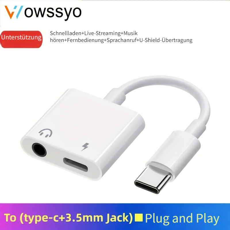 USB C Zu 3,5-mm Kopfhörer Adapter, 1-Pack USB C Ko Produktbild-Vorschau 4