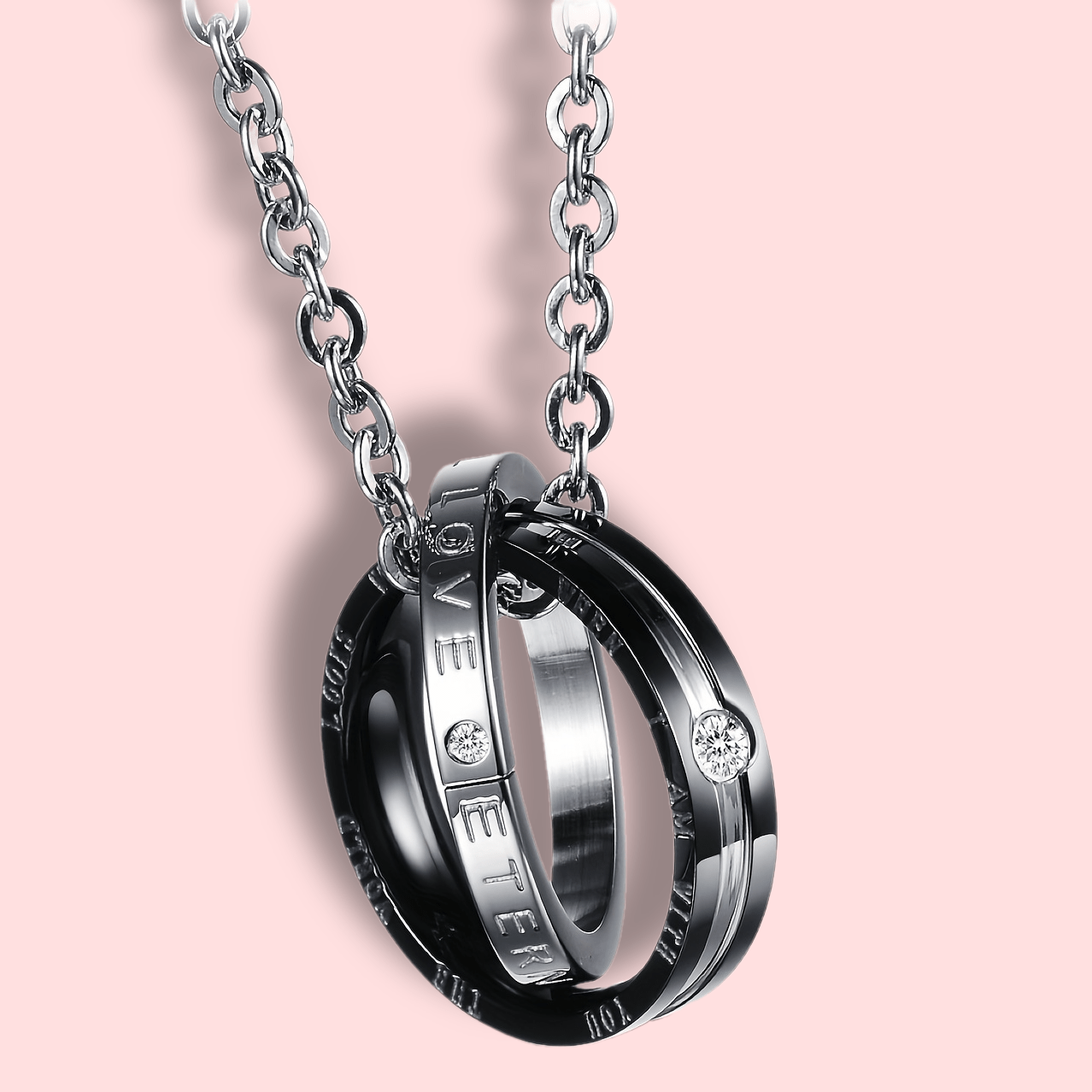 TEMU 1pc 304 304 304 304 Stainless Steel Men' Ring Necklace Pendant Interlocking Fashion Additions