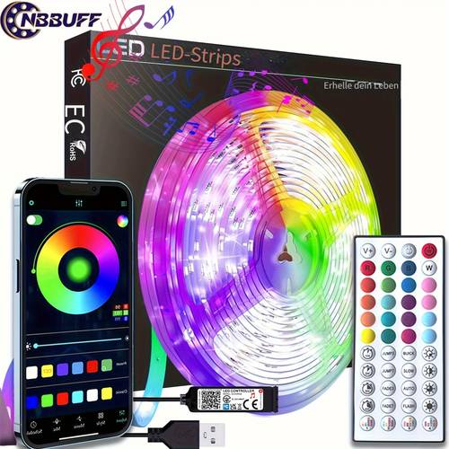 led-lichter fürs schlafzimmer, 3ft-100ft steuerung musik-synchronisation farbwechsel lichtleiste mit fernbedienung timer, zur raumdekoration zuhause party