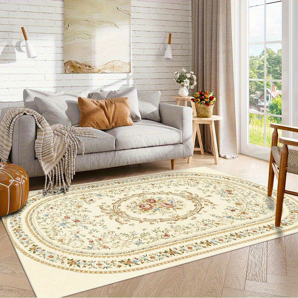 Luxury Velvet and Polypropylene Backed Large Oval Carpet
