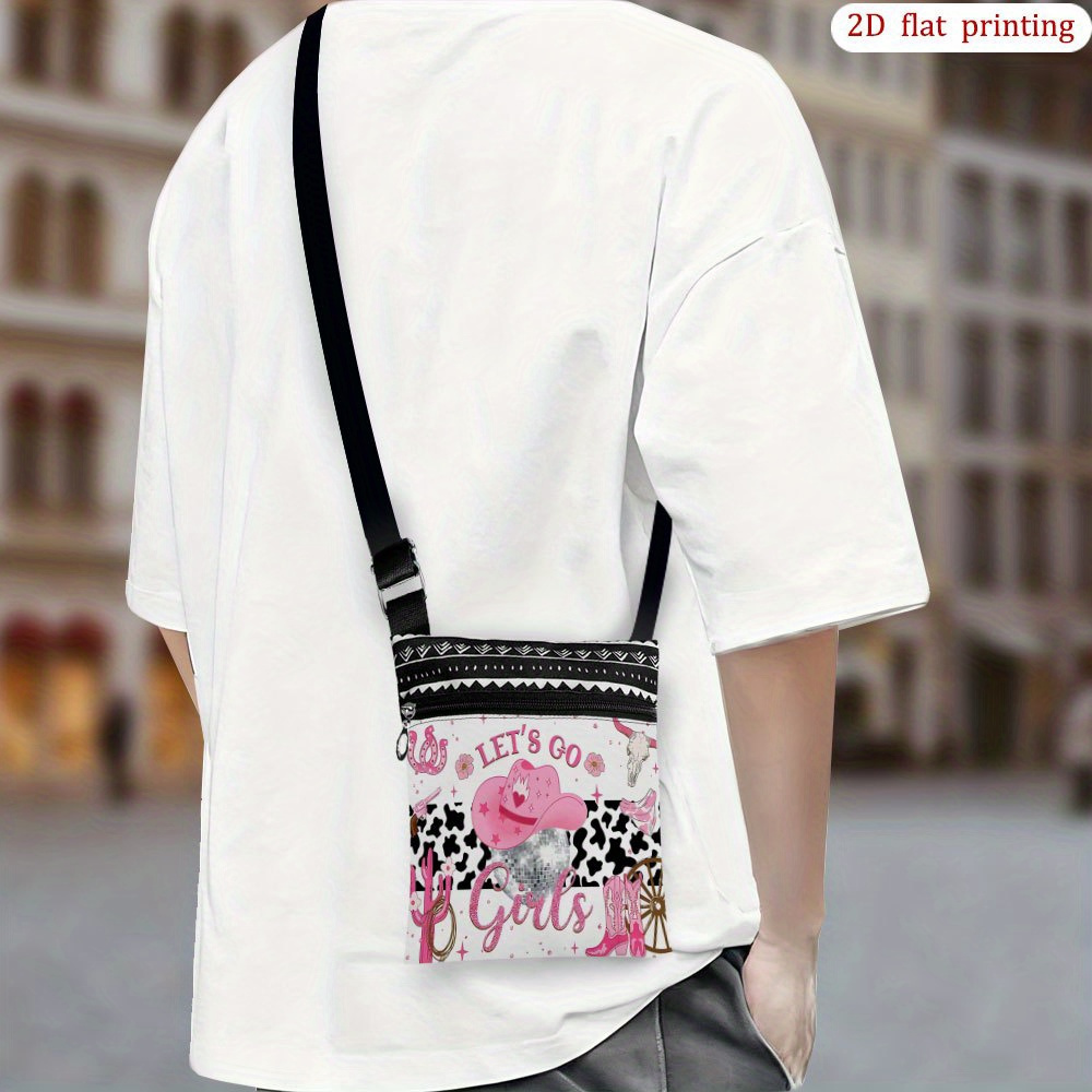 TEMU 1pc Disco Cowboy Hat Crossbody Bag With - Adjustable Strap Lightweight Small Waist/shoulder Bag Suitable For Parties, Weddings, Travel, Camping,
