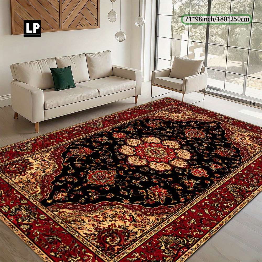 TEMU A Traditional Style Floral Patterned Carpet, Soft And Durable, With A 850g/ã¡ Velvet Non-slip Point Plastic Backing, Double-locked Edges, Machin