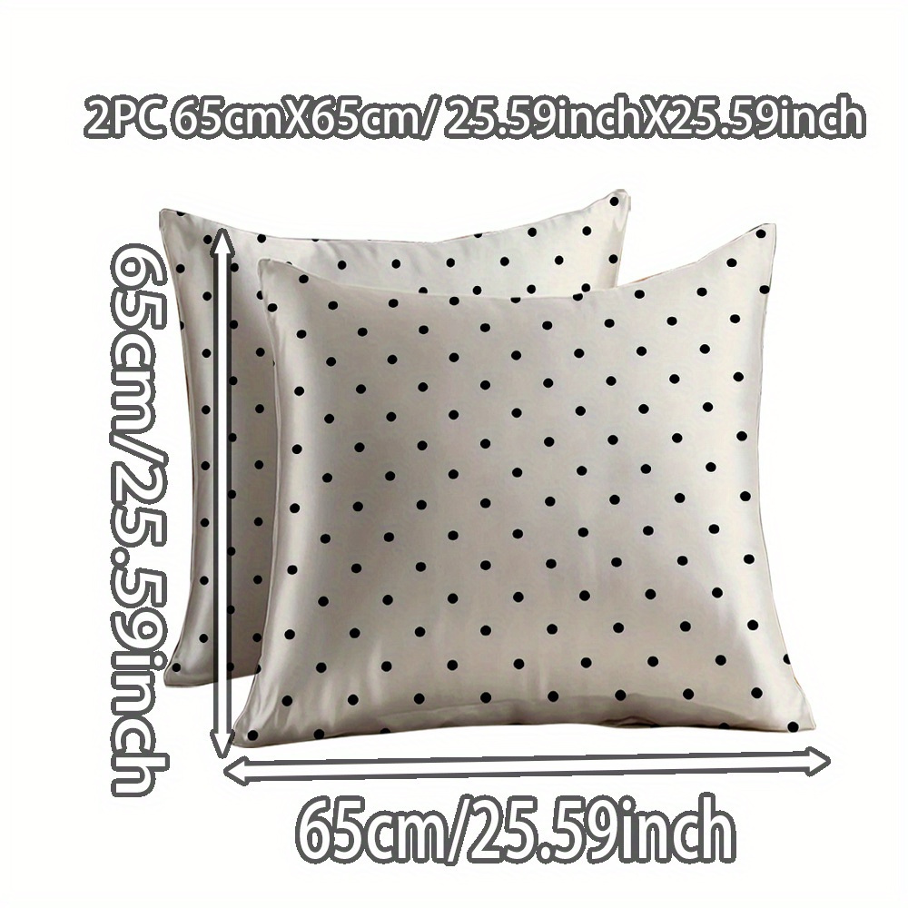 TEMU 2pcs Set Of Polka-dot Silk Pillowcases / Bed Pillowcases / Home Decor Items / Gift Items