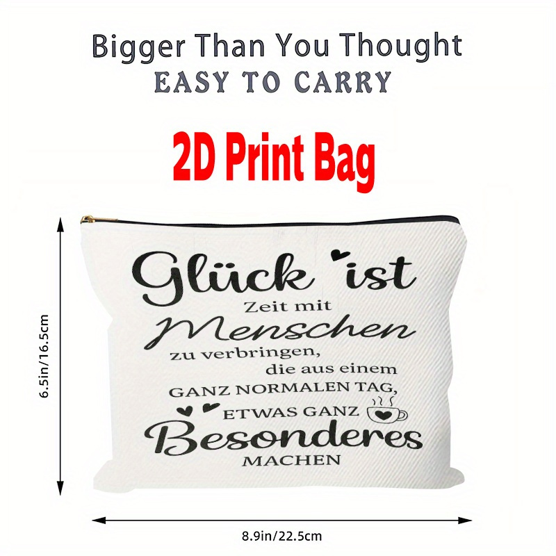 E-shop 1 Stück 2D-gedruckte Weihnachtstasche, eine fröhliche Make-up- und Kulturtasche mit warmen Sprüchen für einen Kaffeebecher. Mit einer Größe von