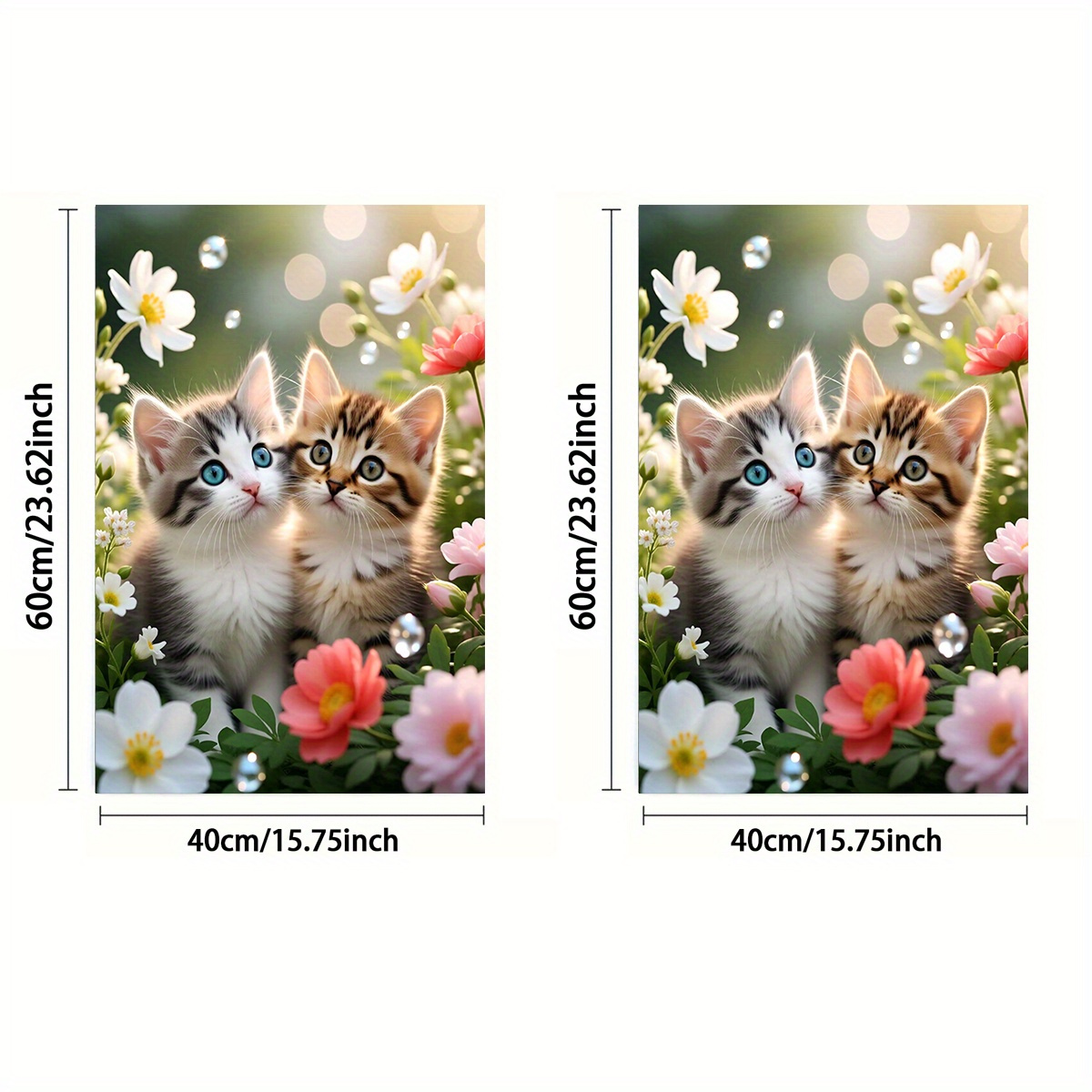 TEMU 2d Flat, 1pc Or 2pcs, Towel, Single-sided Print, Rectangular 40×60cm, Cartoon Kitten 2d Pattern, Soft, Comfortable, Durable, And , Suitable For