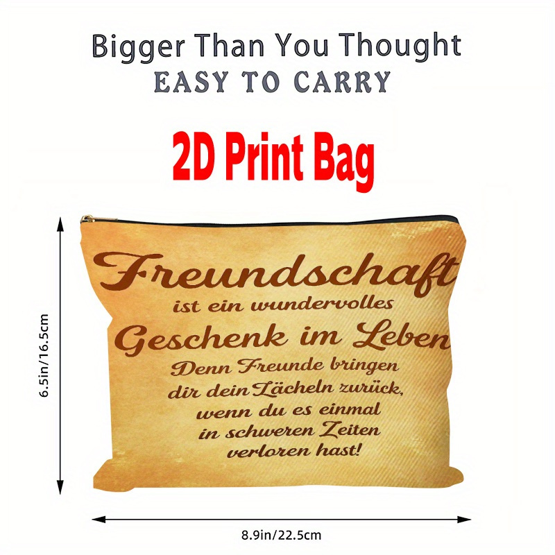 E-shop Ein einzelnes, zweidimensionales bedrucktes Weihnachtstaschen-Exemplar mit Freundeschafts-Make-up- und Toilettenartikel-Aufbewahrung, geschmückt