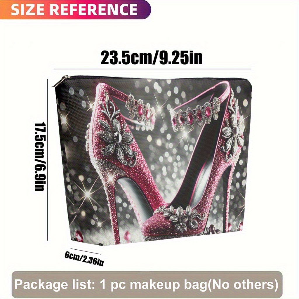 E-shop Make-up-Tasche ., auffällige High Heels mit floralen Verzierungen Kosmetiktasche, Leinen, faltbare und tragbare Kulturtasche für Männer und