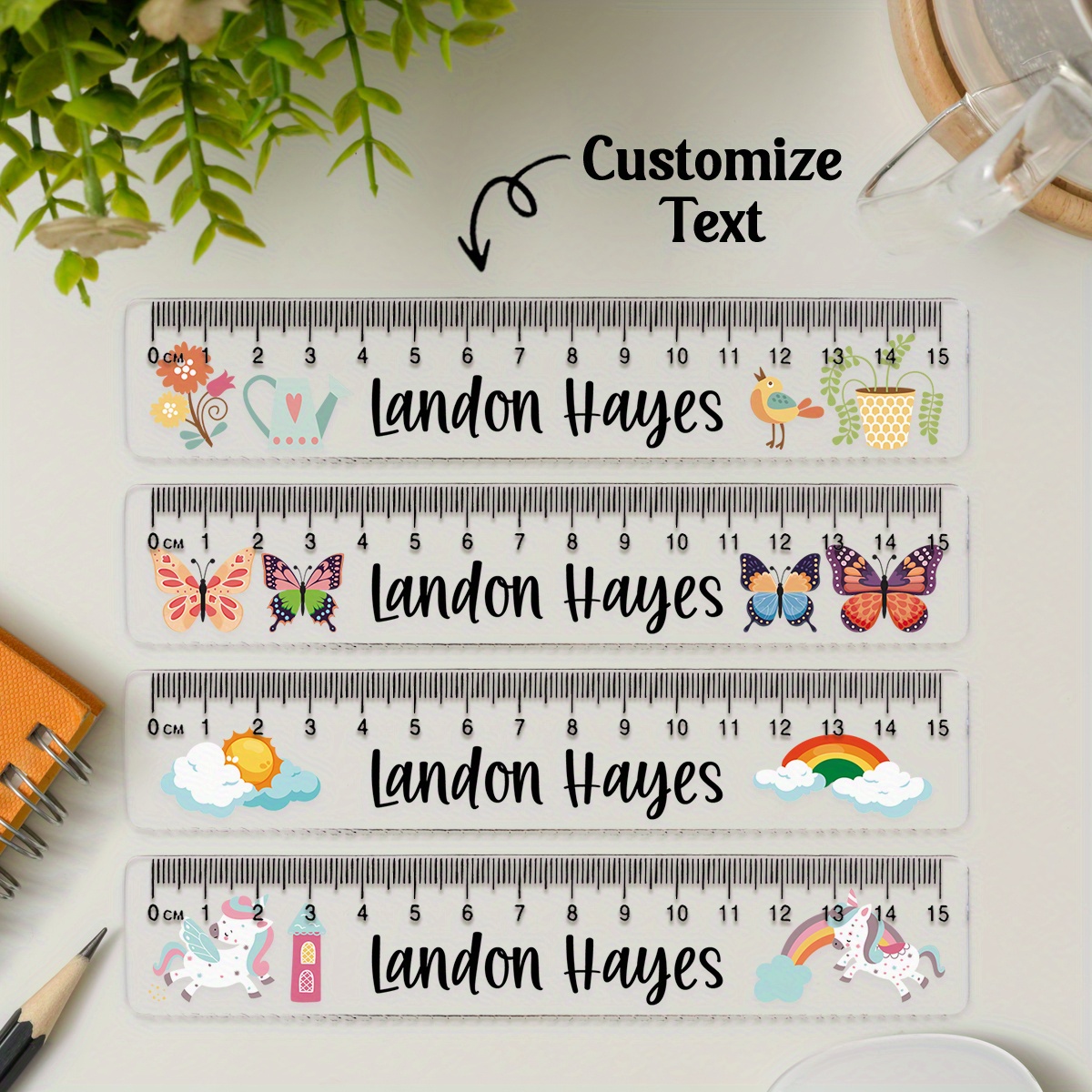 Personalized Plastic Ruler with Custom Name, Birthday Gift
