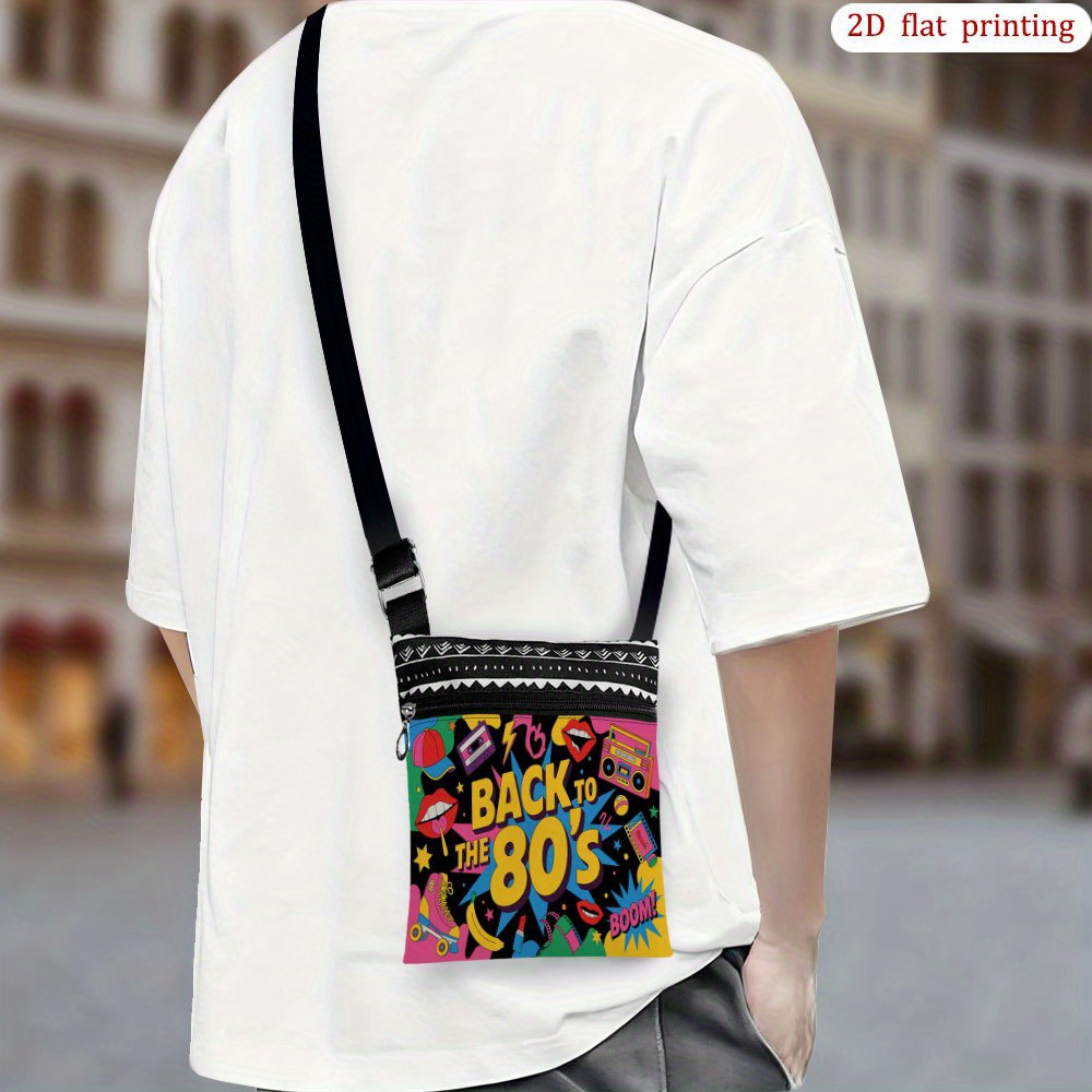 TEMU 1pc [2d Flat Printing] Crossbody Bag For Daily Use, Mixed Colors, Durable And Portable Small Favor Bag Gift Ideal For Small Business Presents,