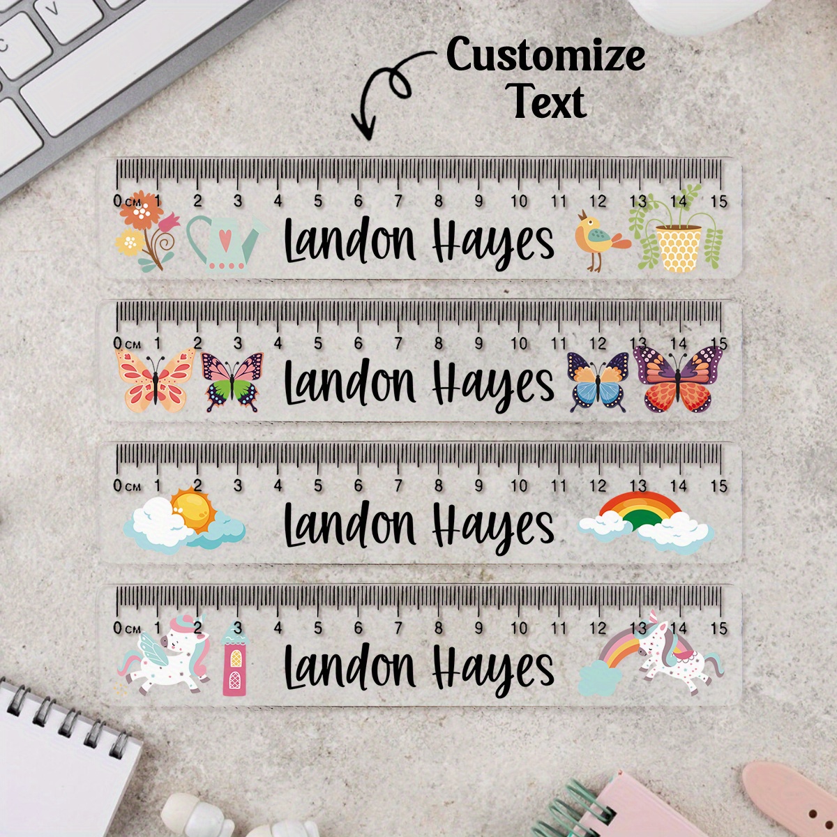 Personalized Plastic Ruler with Custom Name, Birthday Gift