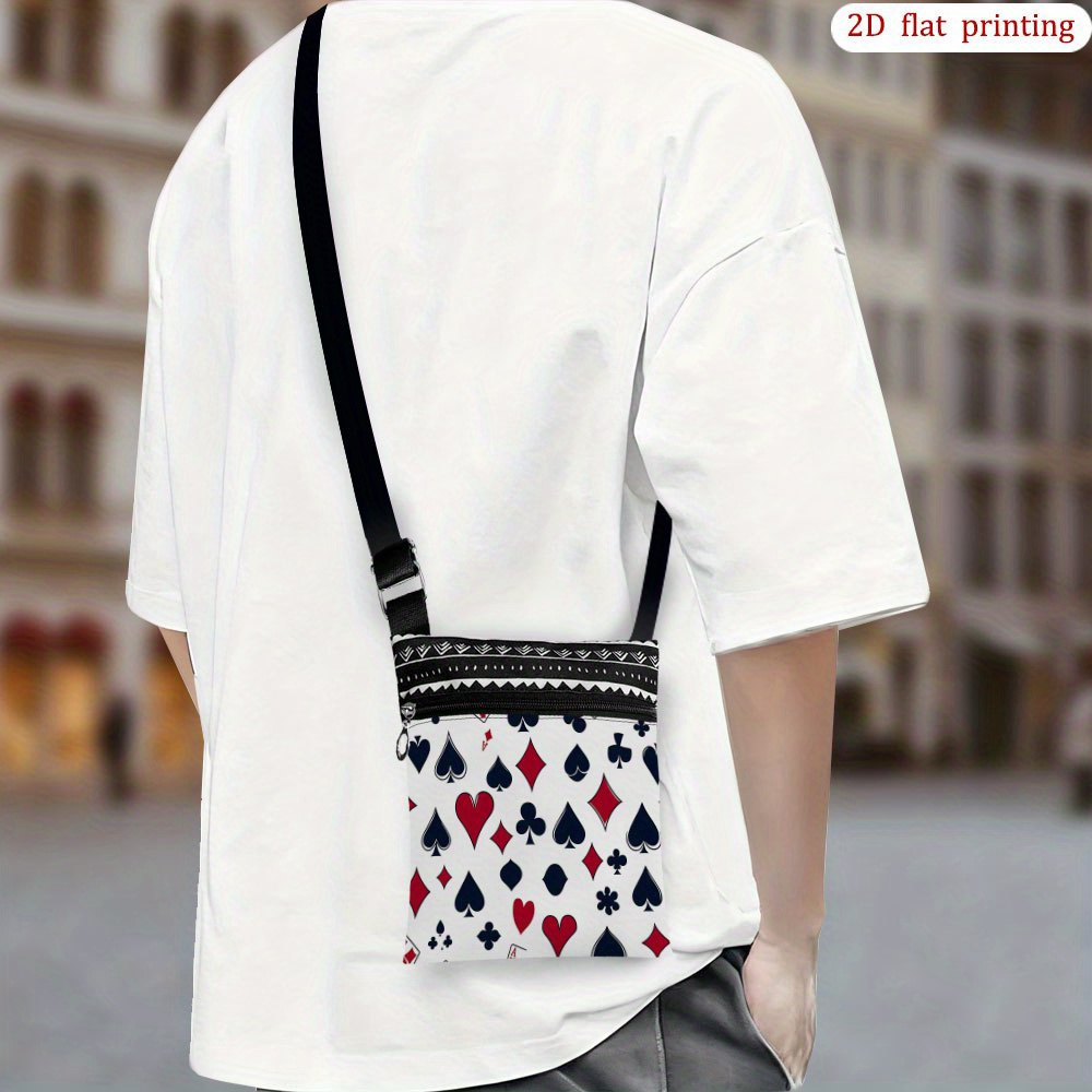 E-shop 1 Stück Ass /Pik/Kreuz Umhängetasche - 2D Flachdruck Langlebige Handtasche mit Verstellbarem Gurt, Casual für den , Hochzeitsgeschenke, Partys,