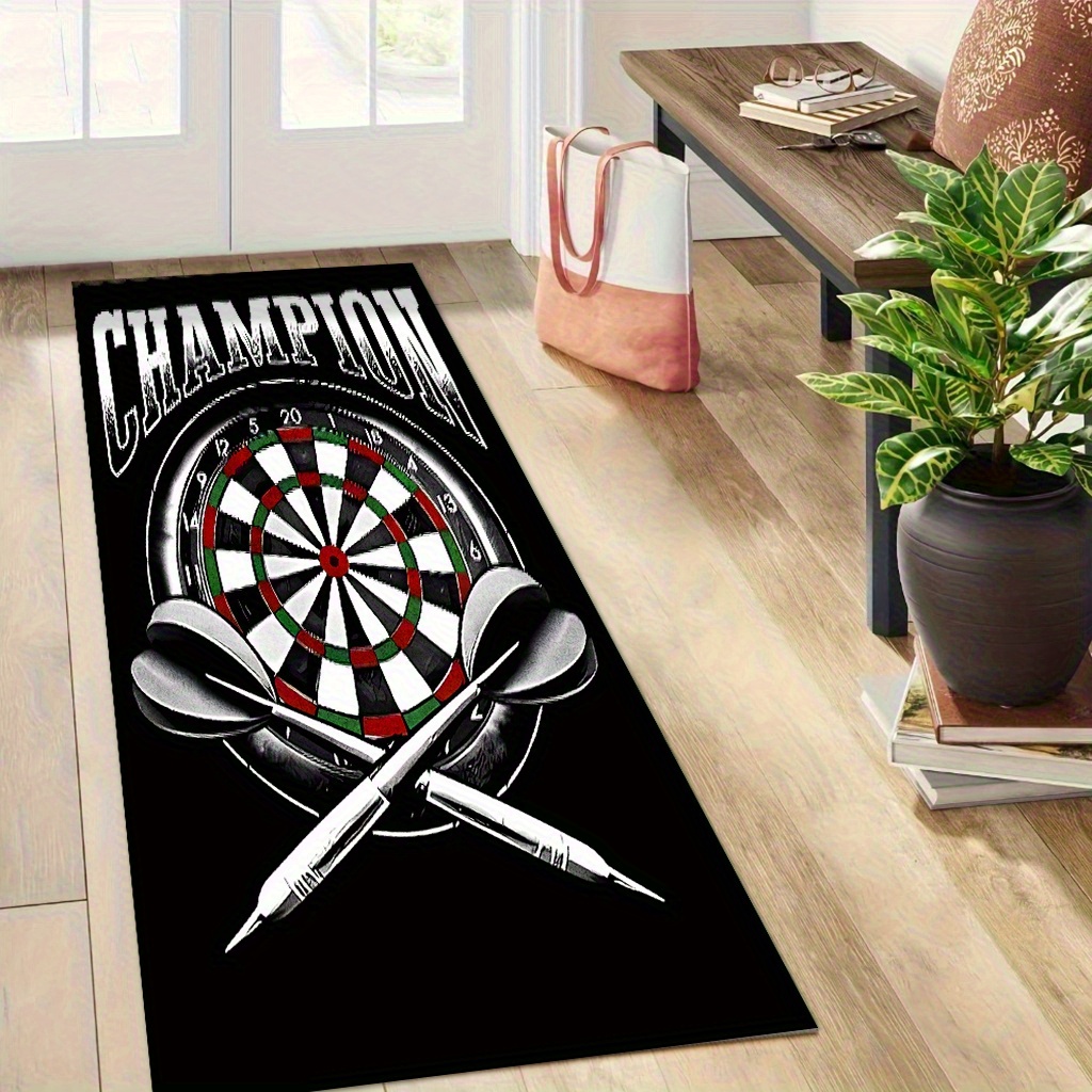 TEMU 1pc Dartboard With Darts   " " Slogan Mat, Machine Washable Non-slip, Thickened Lightweight , For Living Room/bedroom/entryway/entrance, Front