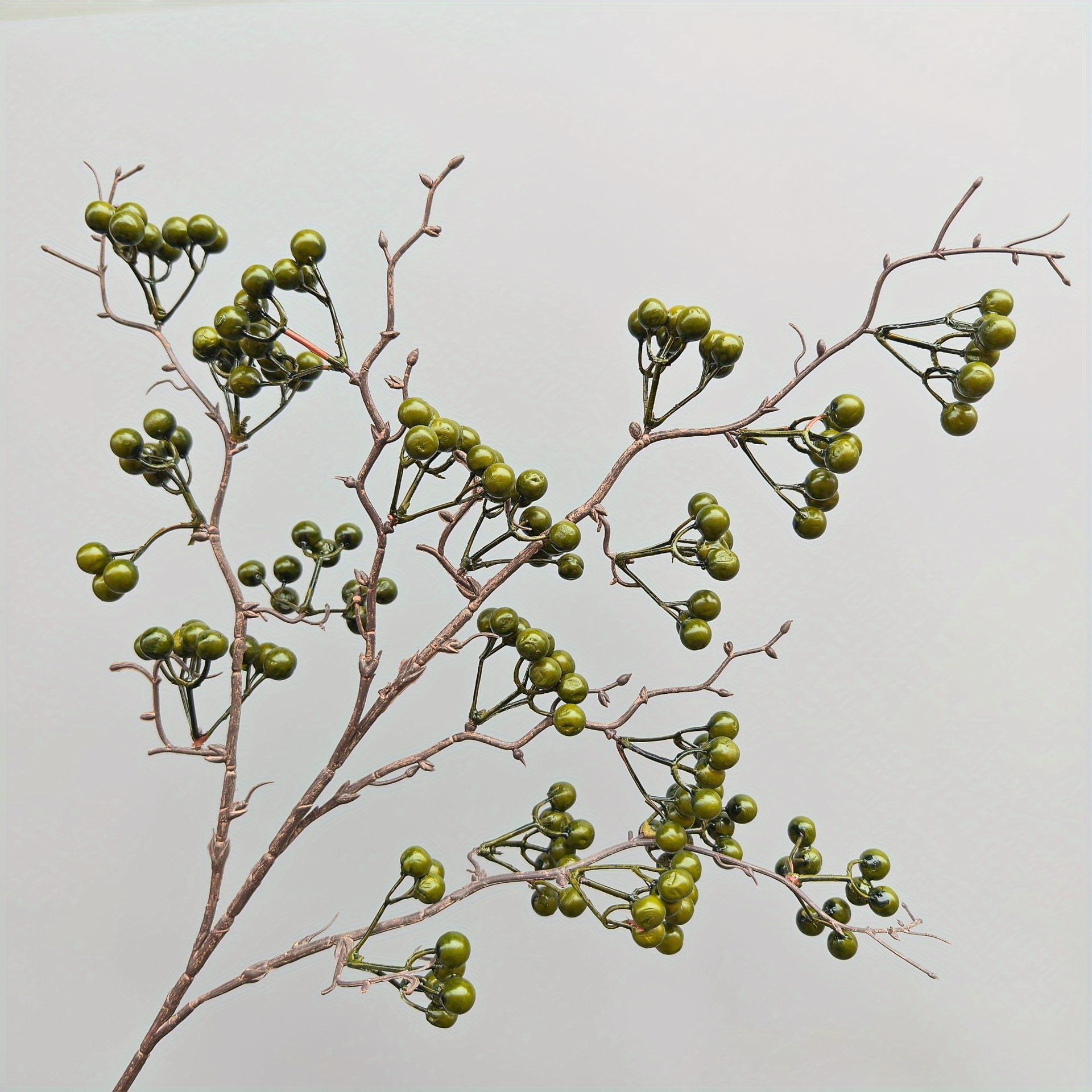 TEMU Realistic Artificial Fruit And Flower With Berry Bushes - Plastic Fake Plants, Suitable For Decoration, Christmas, , Tabletop Decor,