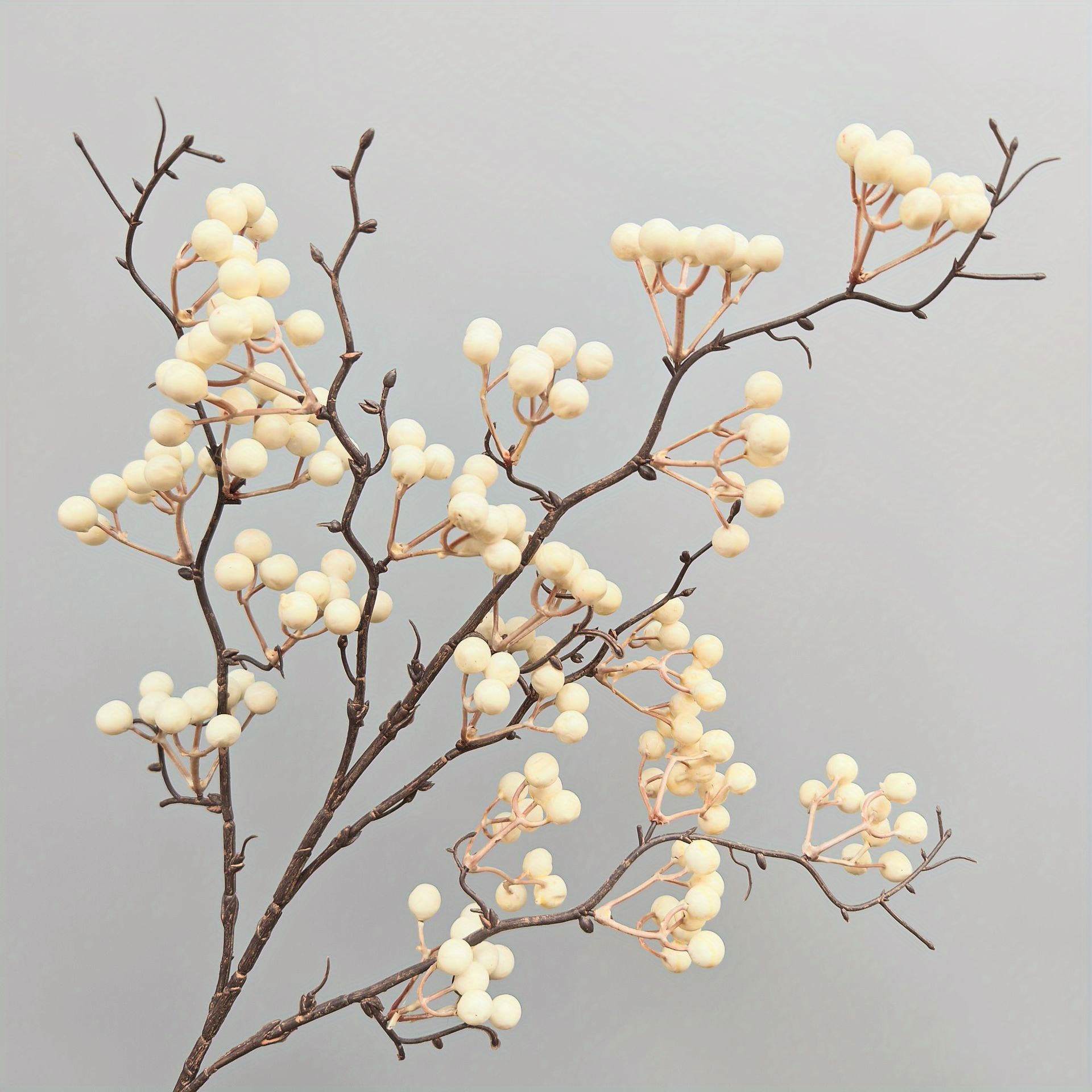 1pc Realistic 19- Artificial Fruit Flower With Berry Bush - Plastic Fake Plants Suitable For Decor, Christmas, For , Tabletop Decoration, Low-maintenance Faux Plant For & Holiday Decorations