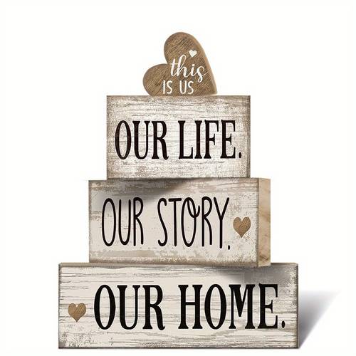 4pcs wooden heart farmhouse table decor sweet home wooden sign table centerpiece tiered tray decor kitchen centerpiece table decor farmhouse tiered tray decor christmas table decor farmhouse xmas decoration for kitchen