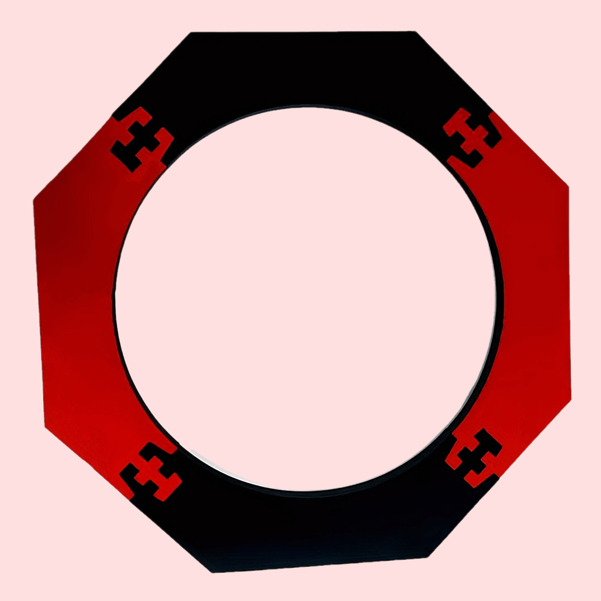 18-inch (45 cm) rood-zwarte achthoekige beschermhoes met vier kliksluitingen