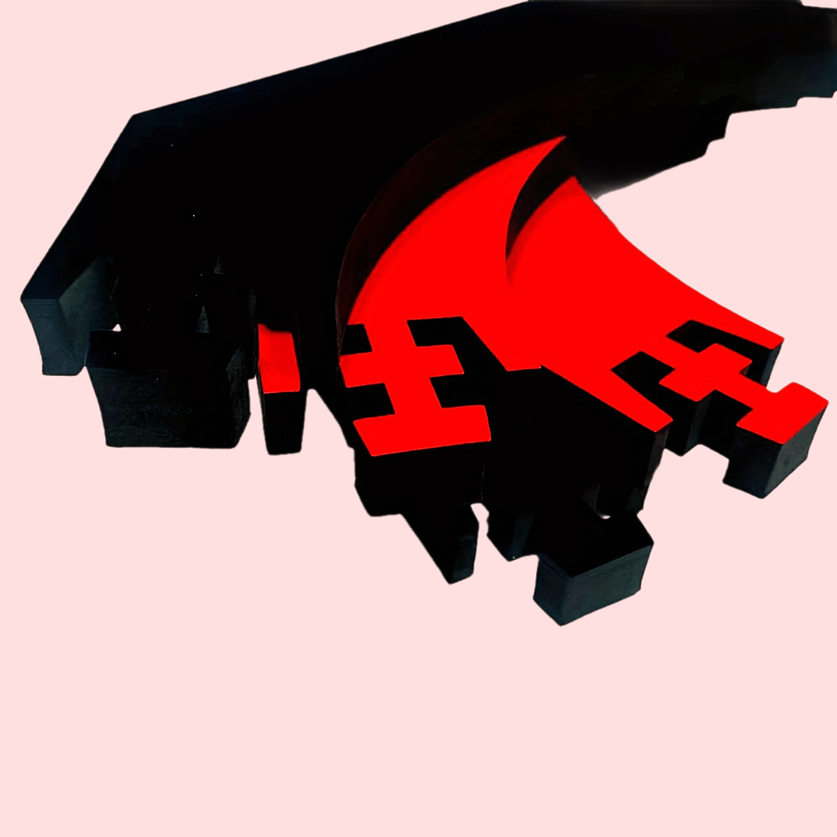 18-inch (45 cm) rood-zwarte achthoekige beschermhoes met vier kliksluitingen