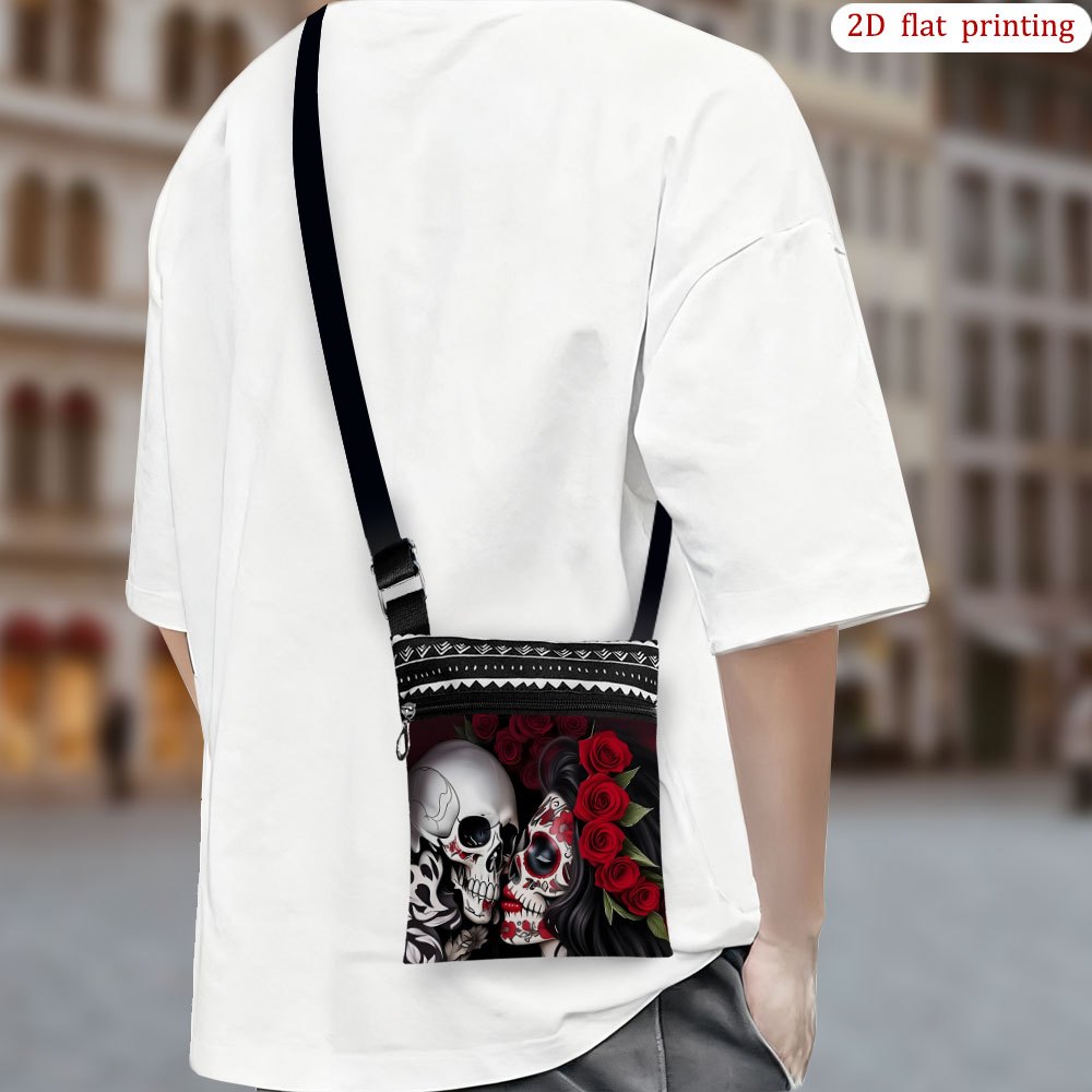 TEMU 1pz Borsa a Tracolla Stampa e Rosa - Tracolla Regolabile, Borsa Casual con Design Rosa e , Lavabile a per Uso , Spiaggia, Feste - Borsa Edgy i ,