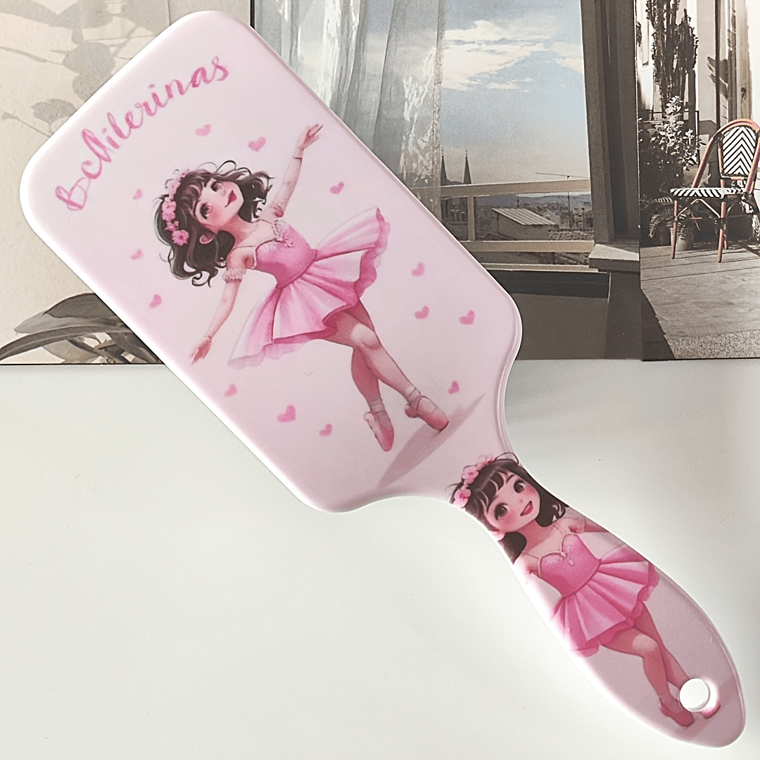 TEMU Ballet Princess Patterned Air Cushion Comb, Scalp Massaging Brush, Anti-static, Durable Abs Handle, Suitable For All Hair Types With Nylon