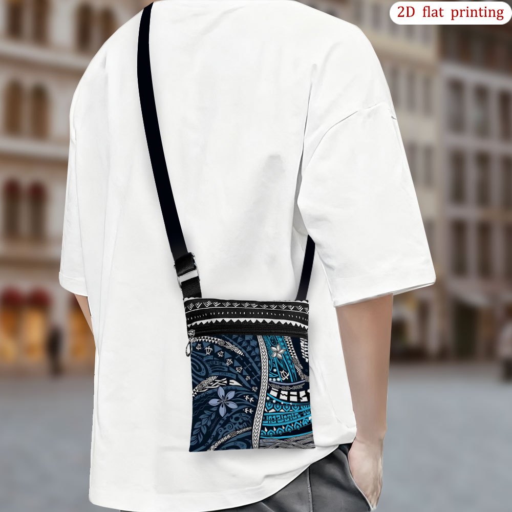 TEMU 1pc Hawaiian Bag With Plumeria Flower Print - Adjustable Crossbody Beach Trip & Bachelor Party Accessory, Durable Fabric Casual Favor Bag For