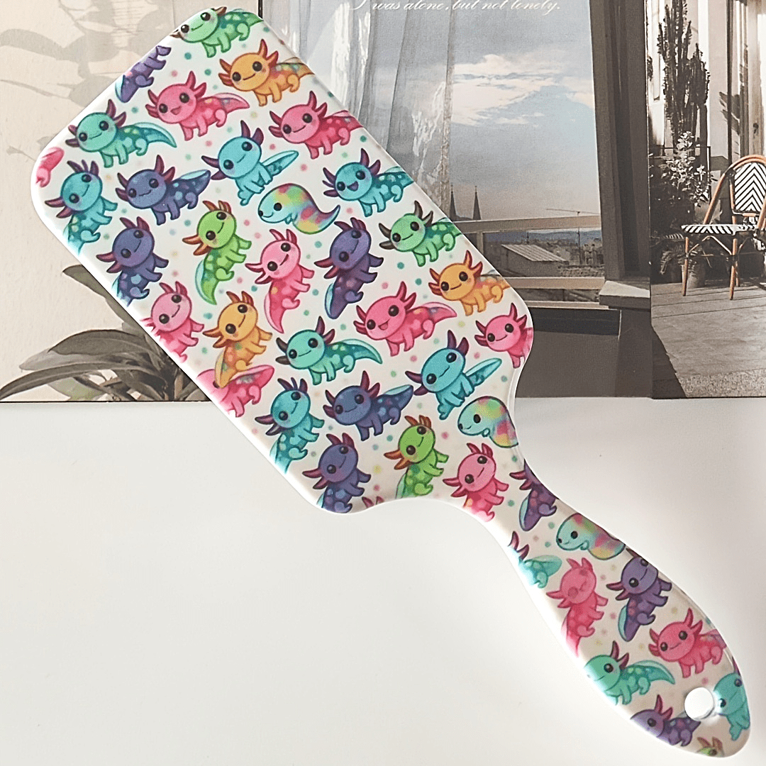 TEMU Colored Salamander Pattern Air Cushion Comb, Scalp Massage Comb, Anti-static, Durable Abs Handle, Suitable For All Hair Types With Nylon