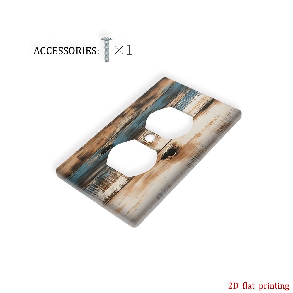 TEMU 1pc [2d Flat Printing] On Plank Hole Texture Light Switch Covers, Practical Decorative Wall Plate Covers Featuring A Beautiful Design For Bedroom, Kitchen, And Home Decoration