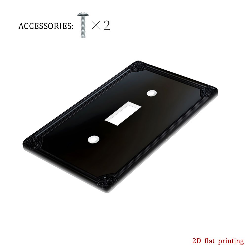 TEMU 1 pièce [Impression 2D Plate] Cadre Noir Couverture d'Interrupteur à Ombre, Plaque Murale Décorative pour Charme de Maison, Installation Facile,