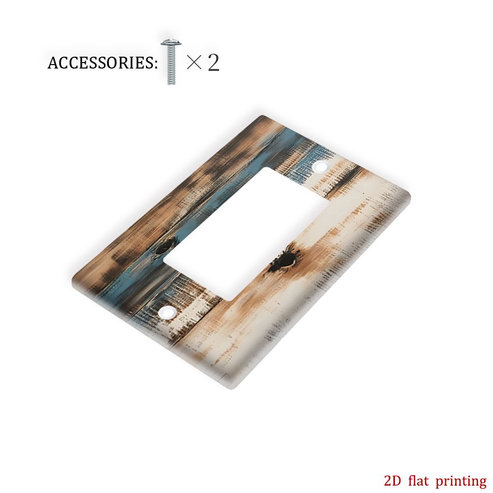 TEMU 1pc [2d Flat Printing] On Plank Hole Texture Light Switch Covers, Practical Decorative Wall Plate Covers Featuring A Beautiful Design For