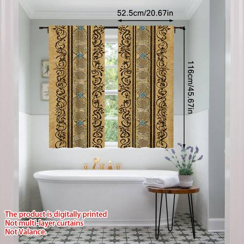 2d flat 2d flat 2pcs creative vintage baroque ornament design pattern door curtains durable fade resistant for bedroom living room office seasonal use 2d flat